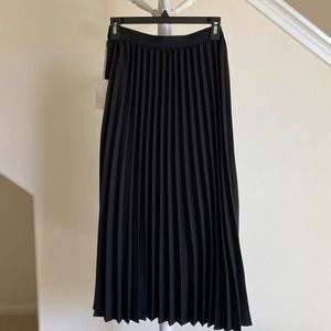 A New Day Black Pleated Midi Skirt